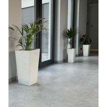 24x24x63 cm (spód) + 32x32 cm (góra) CT - Donica betonowa w kształcie stożka (biała)