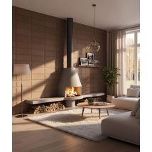 49,5x19,5 cm DS - Choco (Brązowy) - Panel ścienny 3D beton architektoniczny