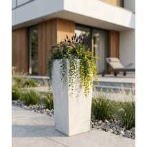 24x24x63 cm (spód) + 32x32 cm (góra) CT - Donica betonowa w kształcie ostrosłupa (biała)