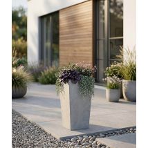 14x14x40 cm (spód) + 19x19 cm (góra) CT - Donica betonowa w kształcie ostrosłupa (szara)