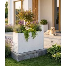 60x22x40 cm CT - Donica betonowa w kształcie prostokąta (biała)