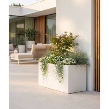 90x45x45 cm CT - Donica betonowa w kształcie prostokąta (biała)