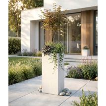 31x25x63 cm CT - Donica betonowa w kształcie prostokąta (biała)