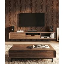 50x50x1,1 cm MB (deszcz) panel frezowany MDF fornir orzech - ozdobna dekoracja ścienna 3D