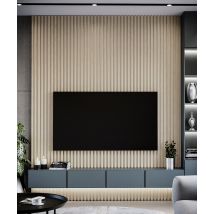 275x3x4 cm LD Lamele (dąb bielony) - Lamel ścienny i sufitowy 3D