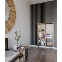 275x51x5,9 cm LD (9 lameli grafit) panel akustyczny na płycie MDF 19 mm - dekoracja ścienna 3D