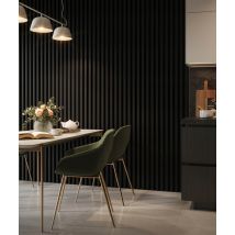 275x51x5,9 cm LD (9 lameli czarny mat) panel akustyczny na płycie MDF 19 mm - dekoracja ścienna 3D