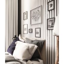 275x51x5,9 cm LD (9 lameli biały) panel akustyczny na płycie MDF 19 mm - dekoracja ścienna 3D