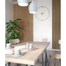 275x51x5,9 cm LD (9 lameli fornir dębowy) panel akustyczny na płycie MDF 19 mm - dekoracja ścienna 3D