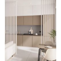 275x195x7 cm LD (biały) ścianka z lameli wolnostojących - aranżacja ażurowa 3D