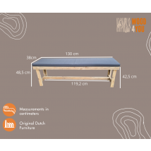 Panca da giardino in Legno invecchiato Rotterdam con cuscino incluso 130 cm 36