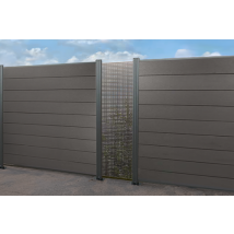 Designelemente für WPC Zaun, Metall, beschichtet in anthrazit, Hochkant 60 cm (Breite) x 180 cm (Höhe) -Gamma - Einzelelement
