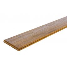 Lames de terrasse en bambou, bois vintage veiné, vieilli, huilé, à poser d'un côté avec veines de bois sur la face visible, 18 mm (épaisseur) x 139 mm (largeur) x 1850 (longueur) mm