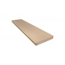 Lame de terrasse Resysta, massive, striée sur une face / lisse sur une face avec rainure, 140 mm (L) x 20 mm (S) en 3 m de long