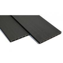 Lame creuse WPC, lame de balcon, 20 (épaisseur) x 250 mm (largeur), système stable à 7 chambres, brossé des deux côtés / rainuré d'un côté, anthracite, en longueur de 1,80 m (prix par m² - env. 30 €)