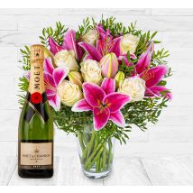 Classic Roses and Lilies & Moet 75