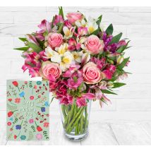 Peruvian Lily & Rose & Card