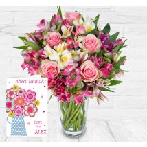 Peruvian Lily & Rose & Card