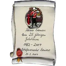 Artelithschild als Urkunde für Ehrungen und besondere Anlässe Größe: 19x22 cm