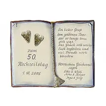 Artelithschild als Buch für Ehrungen und besondere Anlässe Größe: 27x22 cm
