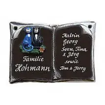 Buch als Keramikschild zu Ehrungen und besondere Anlässen - Größe: 20x14 cm