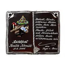 Keramik Buch als Schild für Ehrungen und besondere Anlässe - Größe: 27x22 cm