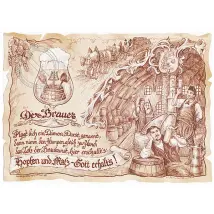 Zunftbild Brauer auf Antikpapier im A4-Format