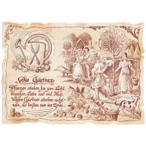 Zunftbild Gärtner auf Antikpapier im A4-Format
