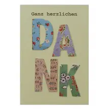 Klappkarte als Grußkarte - Ganz herzlichen Dank