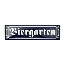 Emailleschild Biergarten