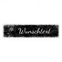 Schild Frohe Weihnacht oder mit eigenem Wunschtext - Farbe schwarz - Format 15 x 3,5 cm
