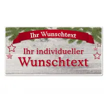 Hüttendeko-Schild mit Wunschtext und Banderole - 300 x 150mm