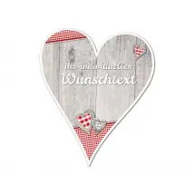 Hüttendeko-Herz mit Wunschtext und Herzen - 180mm