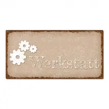 Dekoschild im Vintage Look mit Wunschtext 200 x 100mm cappuccino/braun
