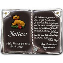 Zu Ehrungen und besondere Anlässen ein Buch als Keramikschild - Größe: 22x17 cm