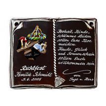 Keramik Buch als Schild für Ehrungen und besondere Anlässe - Größe: 27x22 cm