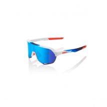 Lunettes 100% S2 BLANC MAT / GEO PRINT (MULTICOUCHE BLEU HIPER MIRROR LENTILLE)