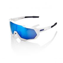 Lunettes 100% Speedtrap Blanc Mat (Verres Miroir Hyper Bleu)