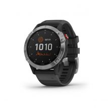 Garmin Fenix 6 Solar Argent avec Bracelet Noir
