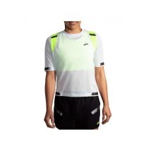 Brooks Carbonite Kurzarm-T-Shirt Grau Gelb Frau, Größe XS