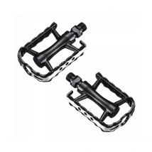 Pédales Krayton VTT aluminium - 9/16 - 101x64X23mm Noir Argenté