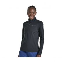 Sweat à manches longues Saucony Solstice à quart de zip noir pour femme, Taille M