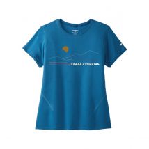 T-Shirt Brooks Distance 2.0 à Manches Courtes Bleu Femme, Taille S