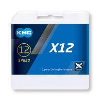 Chaîne KMC X-12 12V 126 maillons argent noir