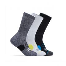 Pack Hoka 3 Chaussettes Noir Gris Blanc, Taille S