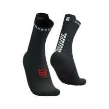 Compressport Pro Racing V4.0 Run High Socken Schwarz Rot, Größe Größe 3