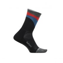 Feetures Elite Ultra Light Mini Crew Socken Schwarz Rot Blau, Größe M