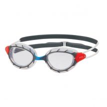 Lunettes de natation Zoggs Predator blanc gris rouge, Taille Regular