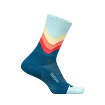 Chaussettes Feetures Elite Light Cushion Mini Crew Bleu Orange, Taille L