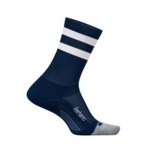 Calcetines Feetures Elite Light Cushion Mini Crew Azul Blanco, Größe M